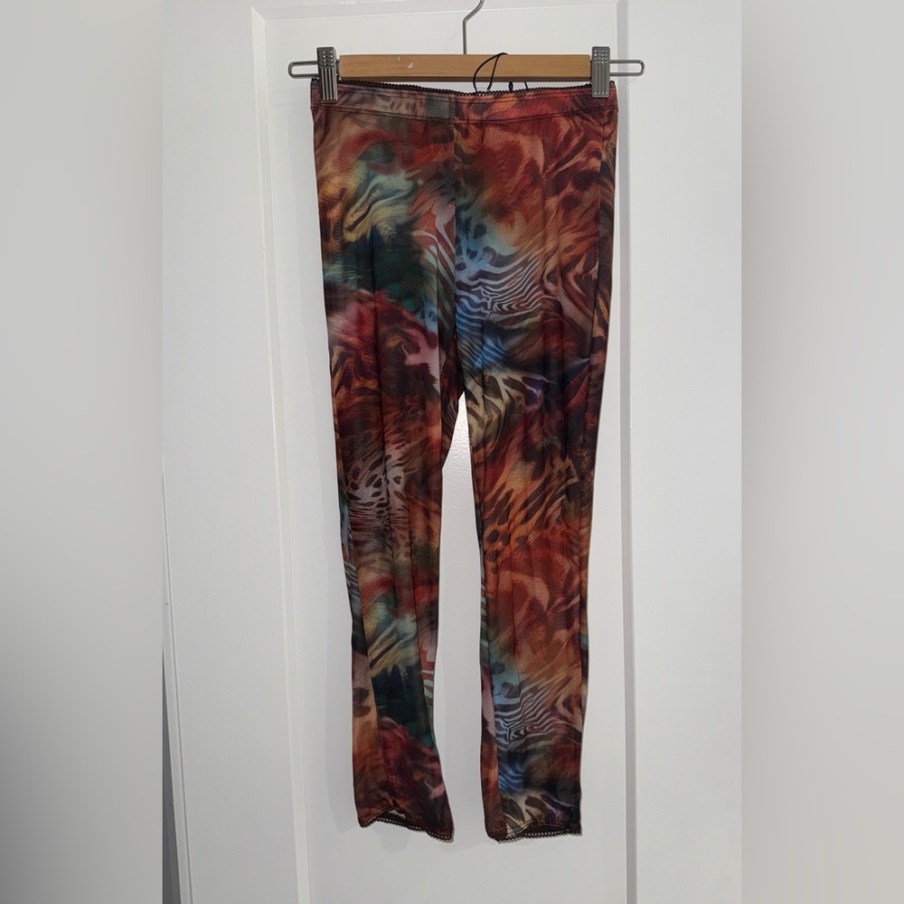 Fashion Nova Multicolor Mesh Capri Leggings